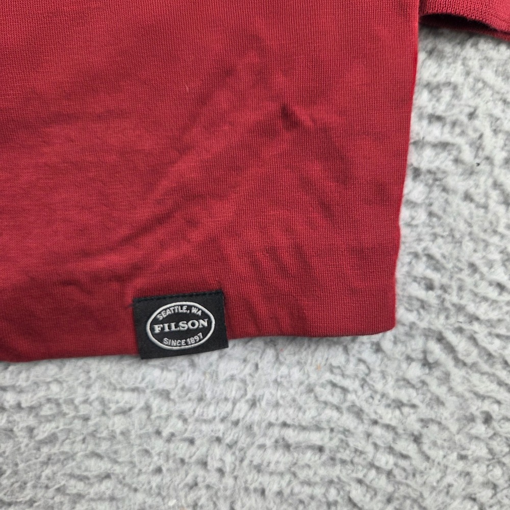 Filson Henley Long Sleeve Cotton Shirt Mens 2XL Red - Picture 2 of 9